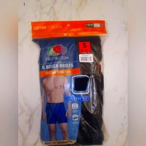 Men's Fruit Of The Loom Cotton Stretch Boxer Briefs 6 Pack